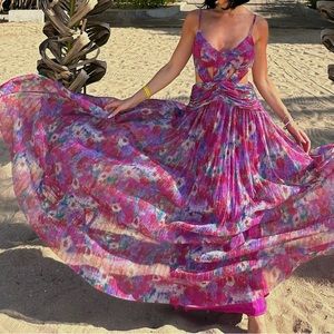 Cut out floor length, maxi gown